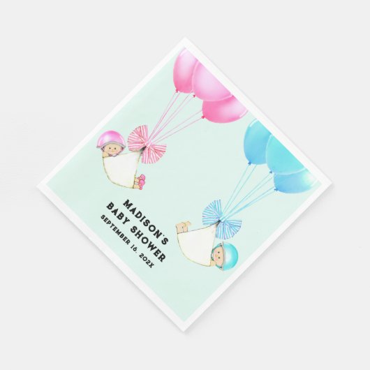 Baby shower Aangepaste tweelingen Servet (Hoek)