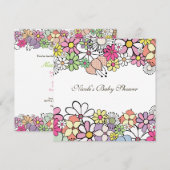baby shower - Aangepaste uitnodiging voor bloesems (Voorkant / Achterkant)