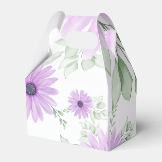 Baby shower Aangepaste Violet Waterverf Flowers Bedankdoosjes (Achterkant)