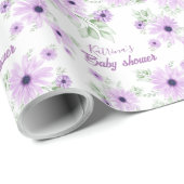 Baby shower Aangepaste Violet Waterverf Flowers Cadeaupapier (Rol Hoek)