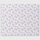 Baby shower Aangepaste Violet Waterverf Flowers Cadeaupapier (Vlak)