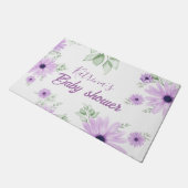Baby shower Aangepaste Violet Waterverf Flowers Deurmat (Schuin)