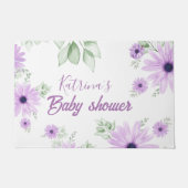 Baby shower Aangepaste Violet Waterverf Flowers Deurmat (Voorkant)