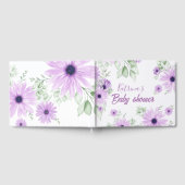 Baby shower Aangepaste Violet Waterverf Flowers Gastenboek (Volledig)