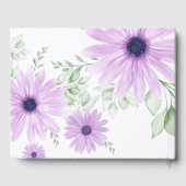 Baby shower Aangepaste Violet Waterverf Flowers Gastenboek (Achterkant)