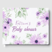 Baby shower Aangepaste Violet Waterverf Flowers Gastenboek (Voorkant)
