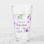 Baby shower Aangepaste Violet Waterverf Flowers Glas (Voorkant)