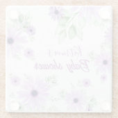 Baby shower Aangepaste Violet Waterverf Flowers Glazen Onderzetter (Achterkant)
