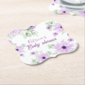 Baby shower Aangepaste Violet Waterverf Flowers Kartonnen Onderzetters (Gekanteld)