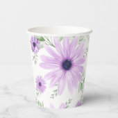 Baby shower Aangepaste Violet Waterverf Flowers Papieren Bekers (Achterkant)