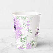 Baby shower Aangepaste Violet Waterverf Flowers Papieren Bekers (Rechts)