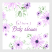 Baby shower Aangepaste Violet Waterverf Flowers Raamsticker (Vel)