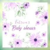 Baby shower Aangepaste Violet Waterverf Flowers Raamsticker (Vel 3)