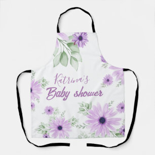 Baby shower Aangepaste Violet Waterverf Flowers Schort