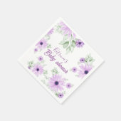 Baby shower Aangepaste Violet Waterverf Flowers Servet (Hoek)