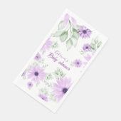 Baby shower Aangepaste Violet Waterverf Flowers Servet (Hoek)