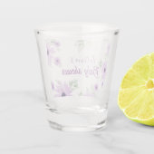 Baby shower Aangepaste Violet Waterverf Flowers Shot Glas (Achterkant)