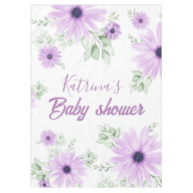 Baby shower Aangepaste Violet Waterverf Flowers