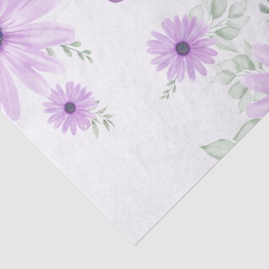 Baby shower Aangepaste Violet Waterverf Flowers Tissuepapier (Detail)