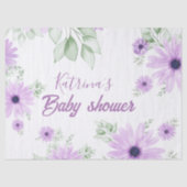 Baby shower Aangepaste Violet Waterverf Flowers Tissuepapier (Voorkant)