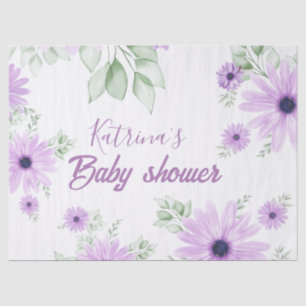 Baby shower Aangepaste Violet Waterverf Flowers Tissuepapier