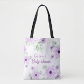 Baby shower Aangepaste Violet Waterverf Flowers Tote Bag (Voorkant)