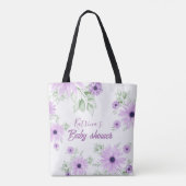 Baby shower Aangepaste Violet Waterverf Flowers Tote Bag (Achterkant)