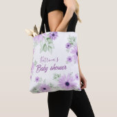 Baby shower Aangepaste Violet Waterverf Flowers Tote Bag (Dichtbij)