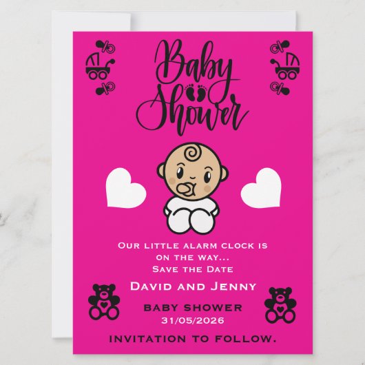 Baby Shower Aankomst Viering Save The Date (Voorkant)