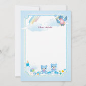 Baby shower aankondiging voor TWIN JONGENS (Achterkant)