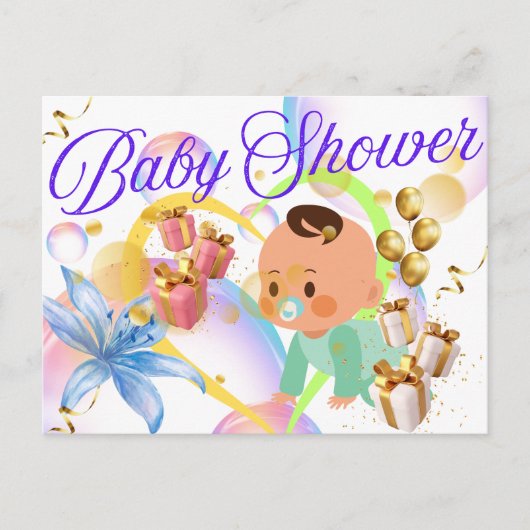 Baby shower aankondigingskaart (Voorkant)