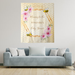 Baby Shower aanstaande moeder tot bij bumble bees Wandkleed