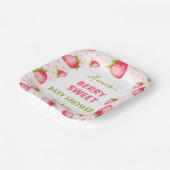 Baby shower aardbeien papieren bordje (Gebogen)