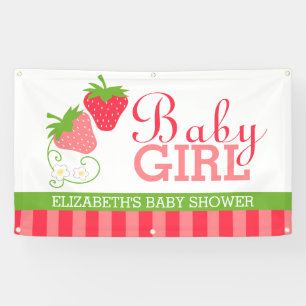 Baby shower aardbeien spandoek