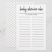 Baby shower ABC Minimalistisch Baby shower Game (Voorkant / Achterkant)