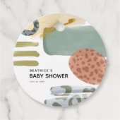 Baby shower abstracte Waterverf - Dierlijke afdruk Bedankjes Labels (Voorkant)