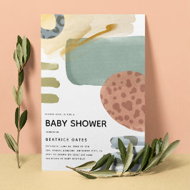 Baby shower abstracte Waterverf - Dierlijke afdruk Kaart