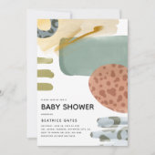 Baby shower abstracte Waterverf - Dierlijke afdruk Kaart (Voorkant)