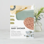 Baby shower abstracte Waterverf - Dierlijke afdruk Kaart (Staand voorkant)