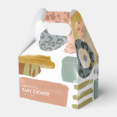 Baby shower abstracte Waterverf Dierverf Bedankdoosjes (Achterkant)