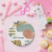 Baby shower abstracte Waterverf Dierverf Papieren Bordje (Feest)