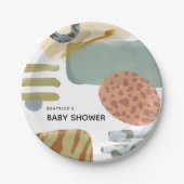 Baby shower abstracte Waterverf Dierverf Papieren Bordje (Voorkant)