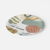 Baby shower abstracte Waterverf Dierverf Papieren Bordje (Gekanteld)