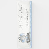 Baby Shower Achtergrond Banner Olifant Prins (Verticaal)