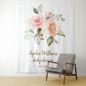 Baby shower achtergrond - Blush roze rozen Wandkleed (In situ)