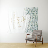 Baby Shower Achtergrond - Eucalyptusbladeren Wandkleed (In Situ (horizontaal))