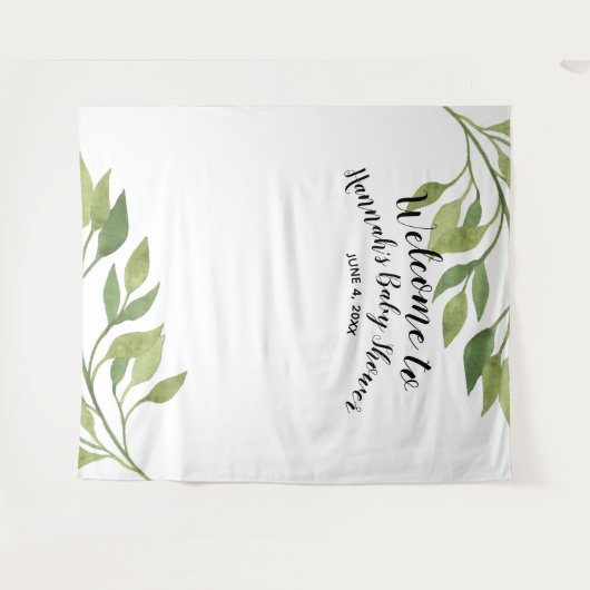 Baby shower achtergrond, foto prop, aangepaste bot wandkleed (Voorkant (horizontaal))