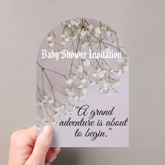 Baby shower acryl uitnodigingen (Insitu (Draagbaar))
