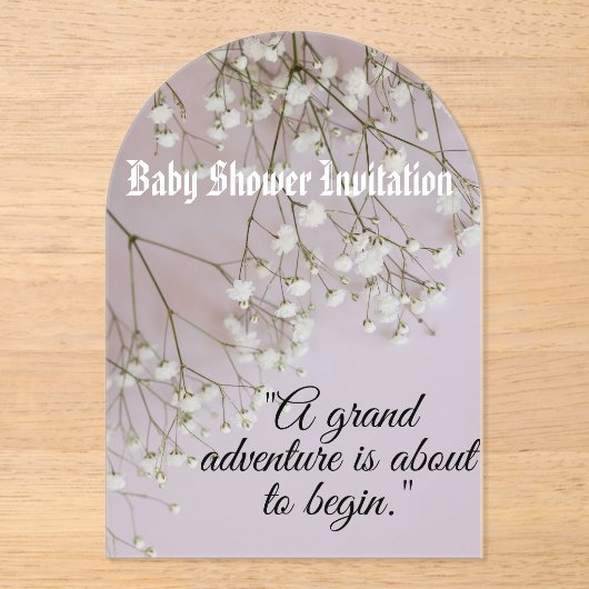 Baby shower acryl uitnodigingen (Voorkant)