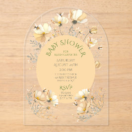 Baby Shower Acrylate Boog Uitnodiging Bijenweide